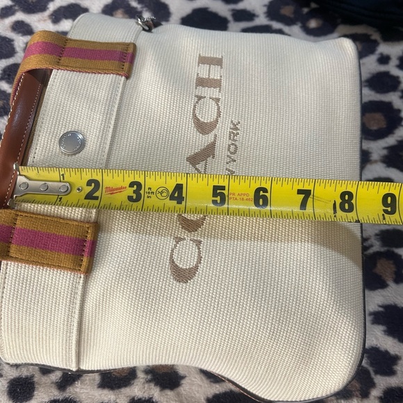 Coach Cream Canvas Tote with Pink and Tan Accents - Picture 7 of 8